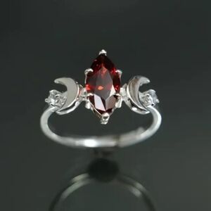 Garnet Moon Ring